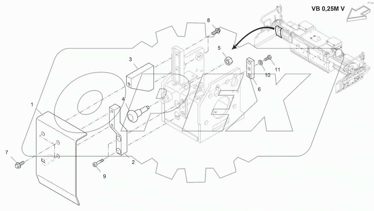  TAMPER SHIELD: VB 0,25M, RH