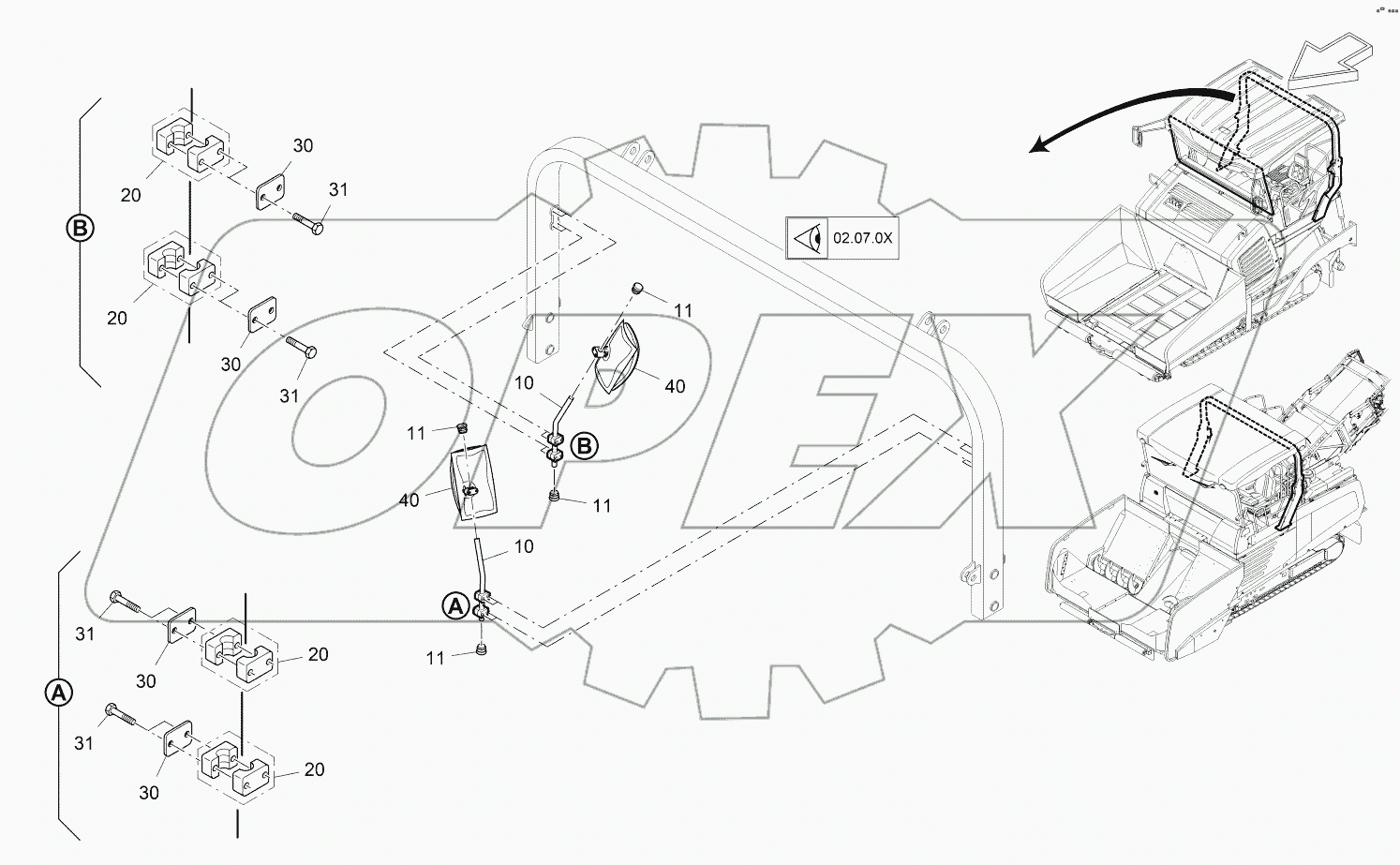  NEAR RANGE MIRROR WITH ROOF