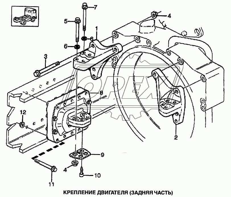 Крепление двигателя (задняя часть)