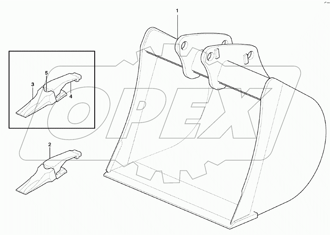  Bucket, straight with teeth