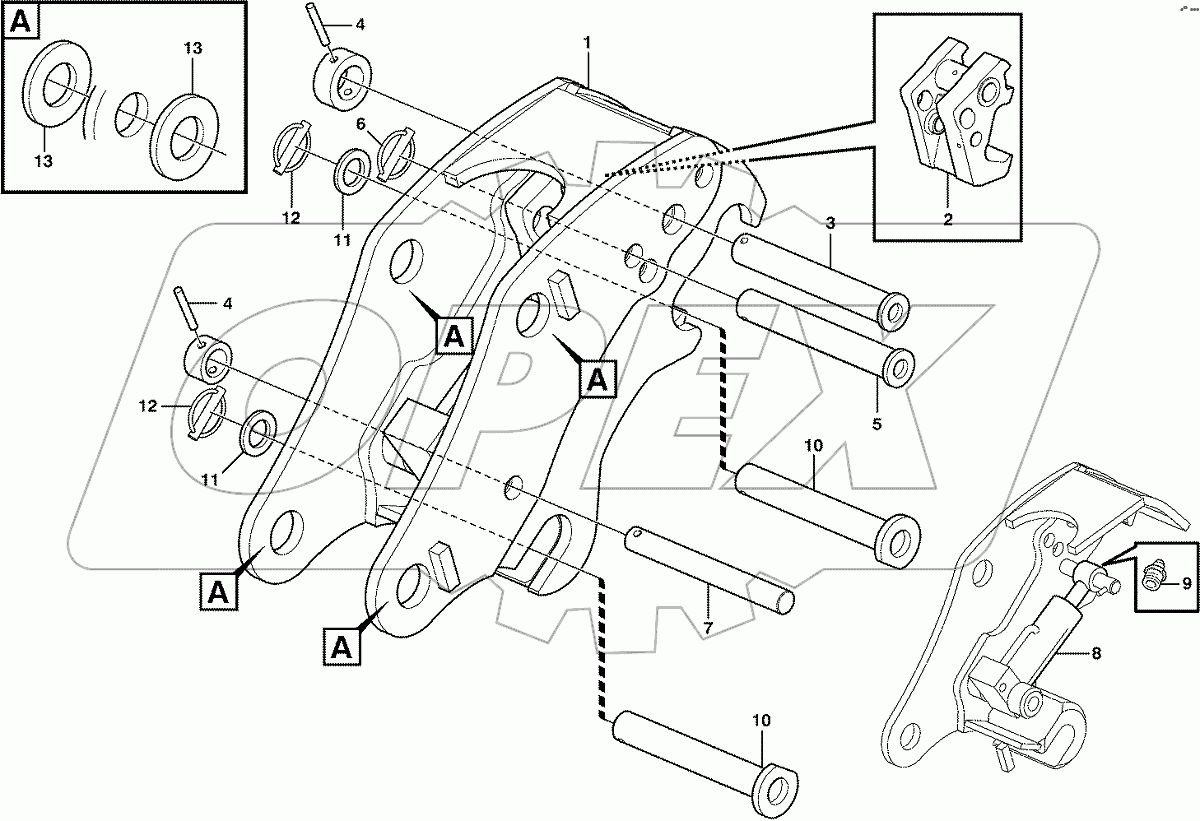  11886515, 11887349, 11891335, 11891363 Hydraulic attachment bracket