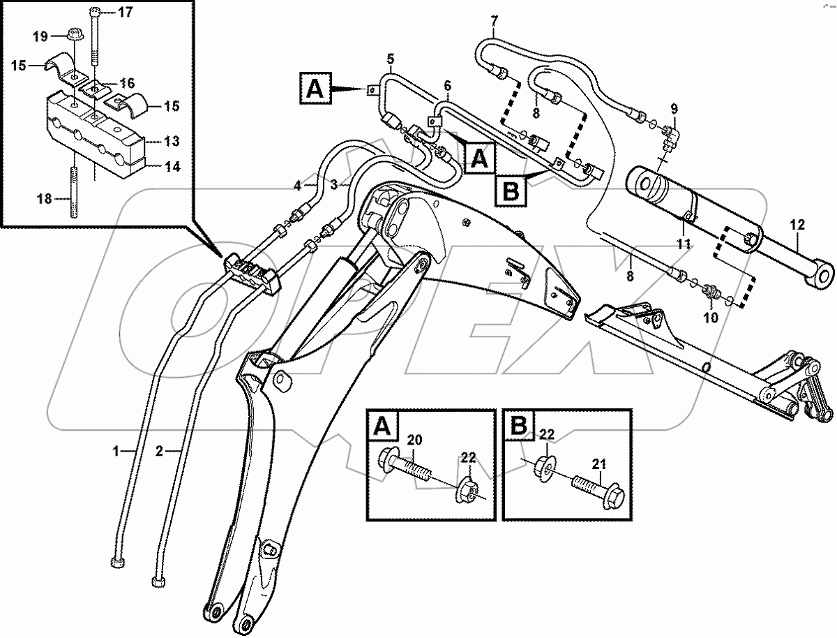  11891273 S/N 14670 - Hydraulic system, bucket