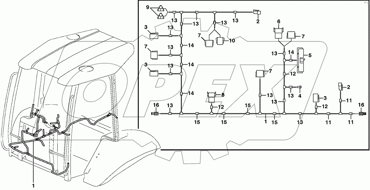  SER NO -11966 Cable harness, panel