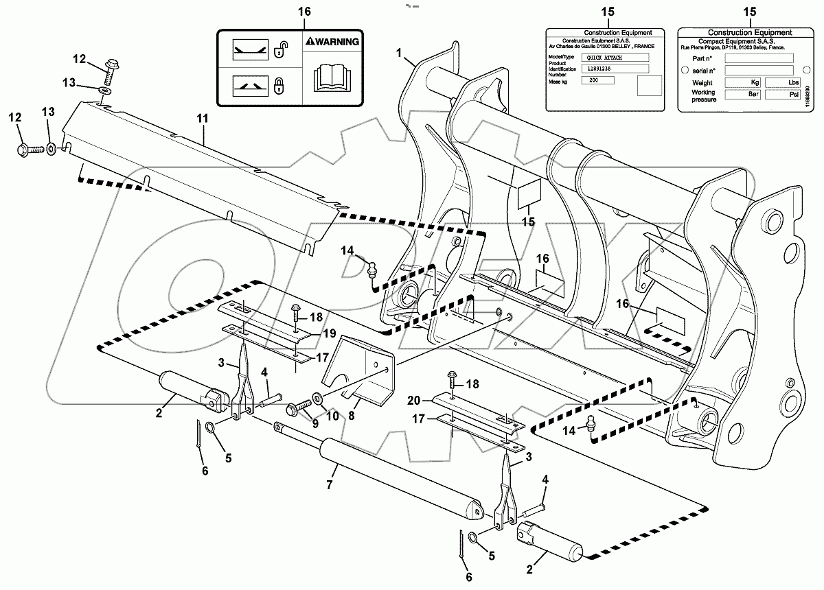  11895636 Hydraulic attachment bracket