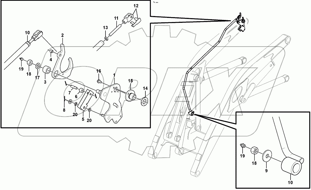  11895396, 11895400 Mechanical self levelling tilt mechanism