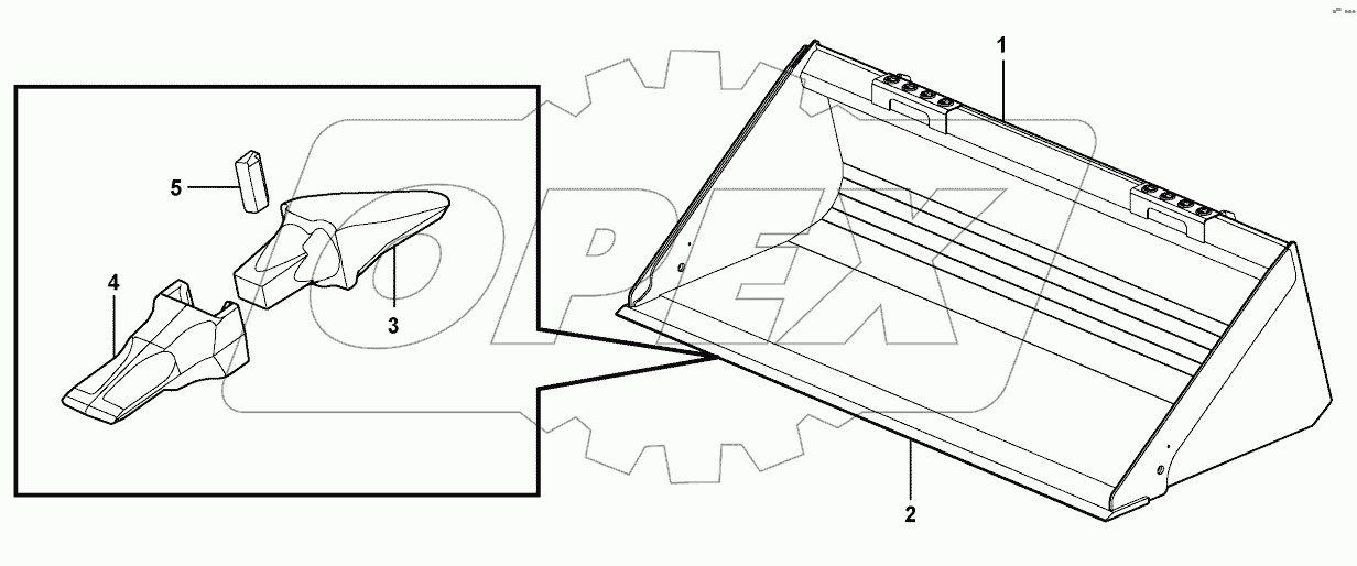  Bucket, straight with teeth