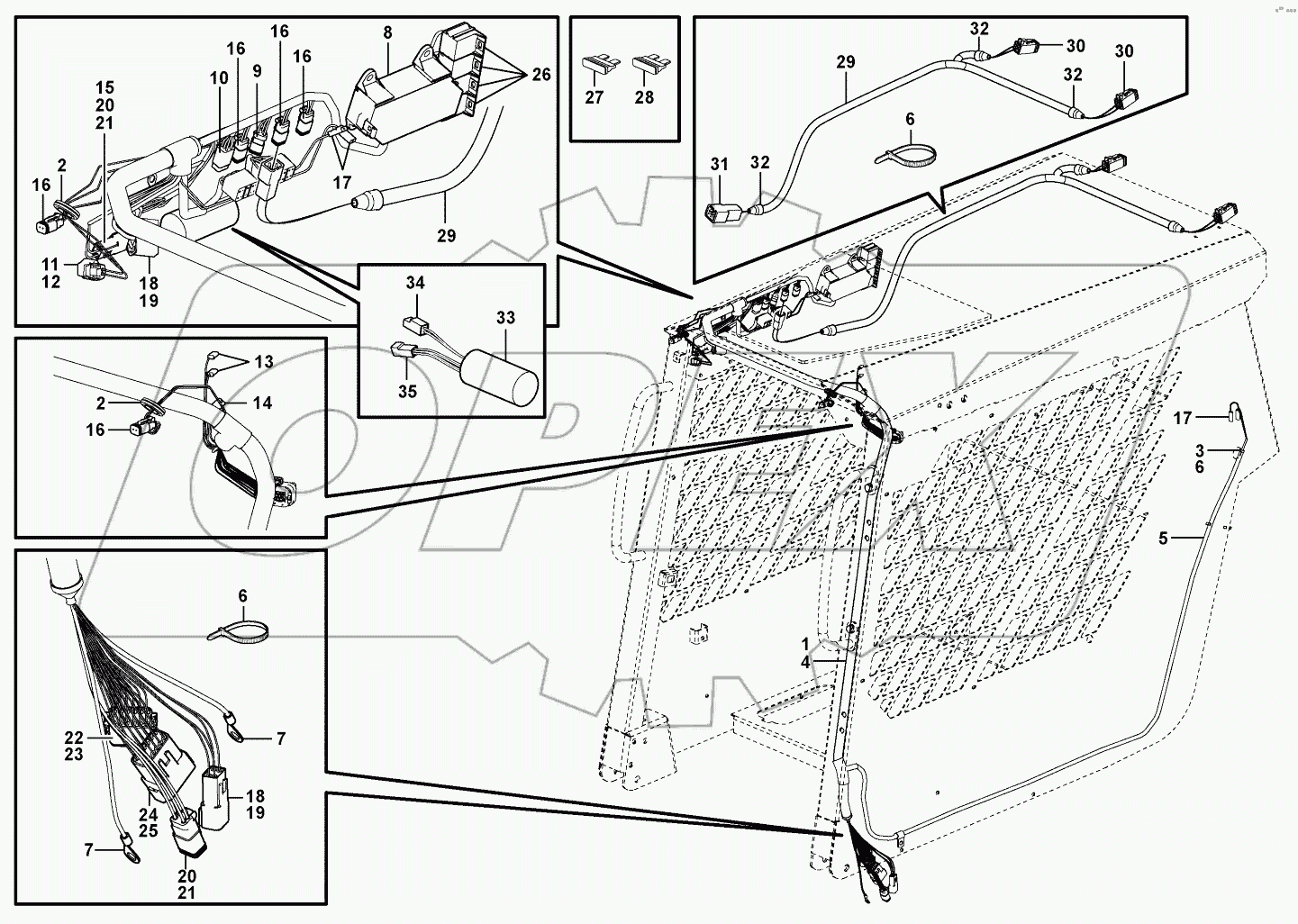 Cable harnesses, cab