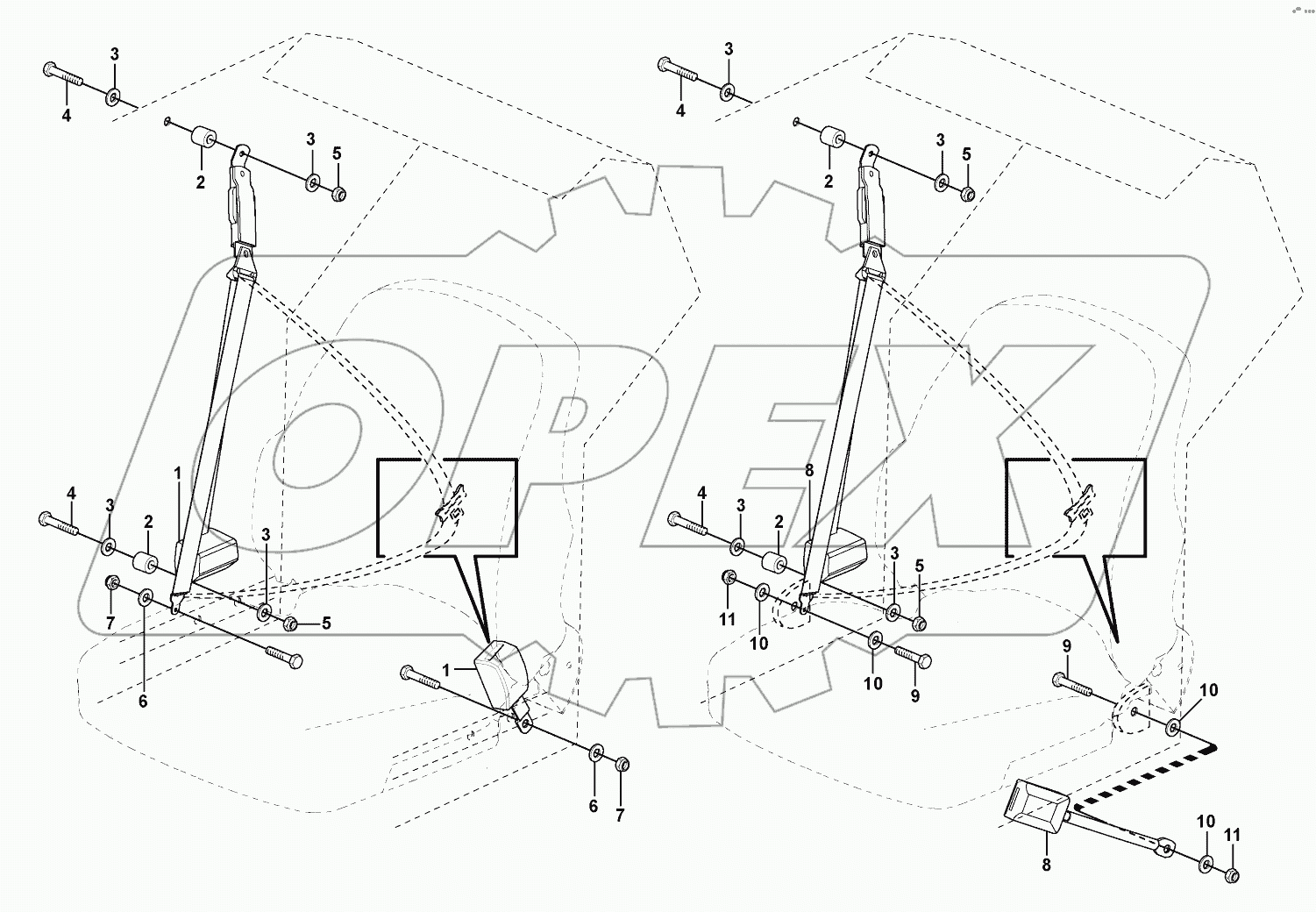  Seat belt operator's seat