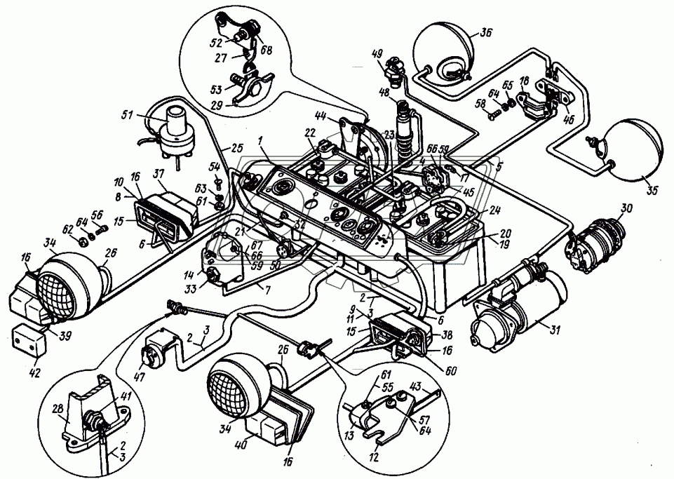 Электрооборудование и приборы (схема)