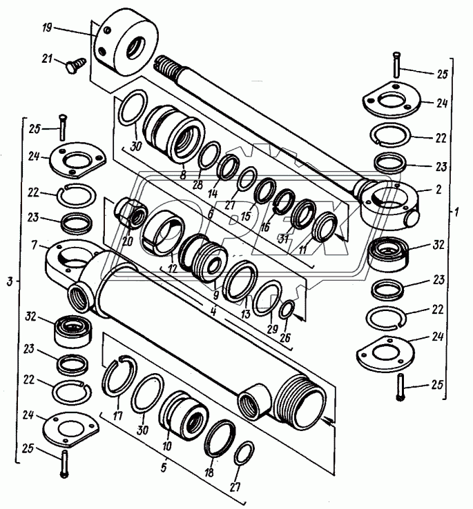 Управление рулевое (гидроцилиндр Ц40-200-11)