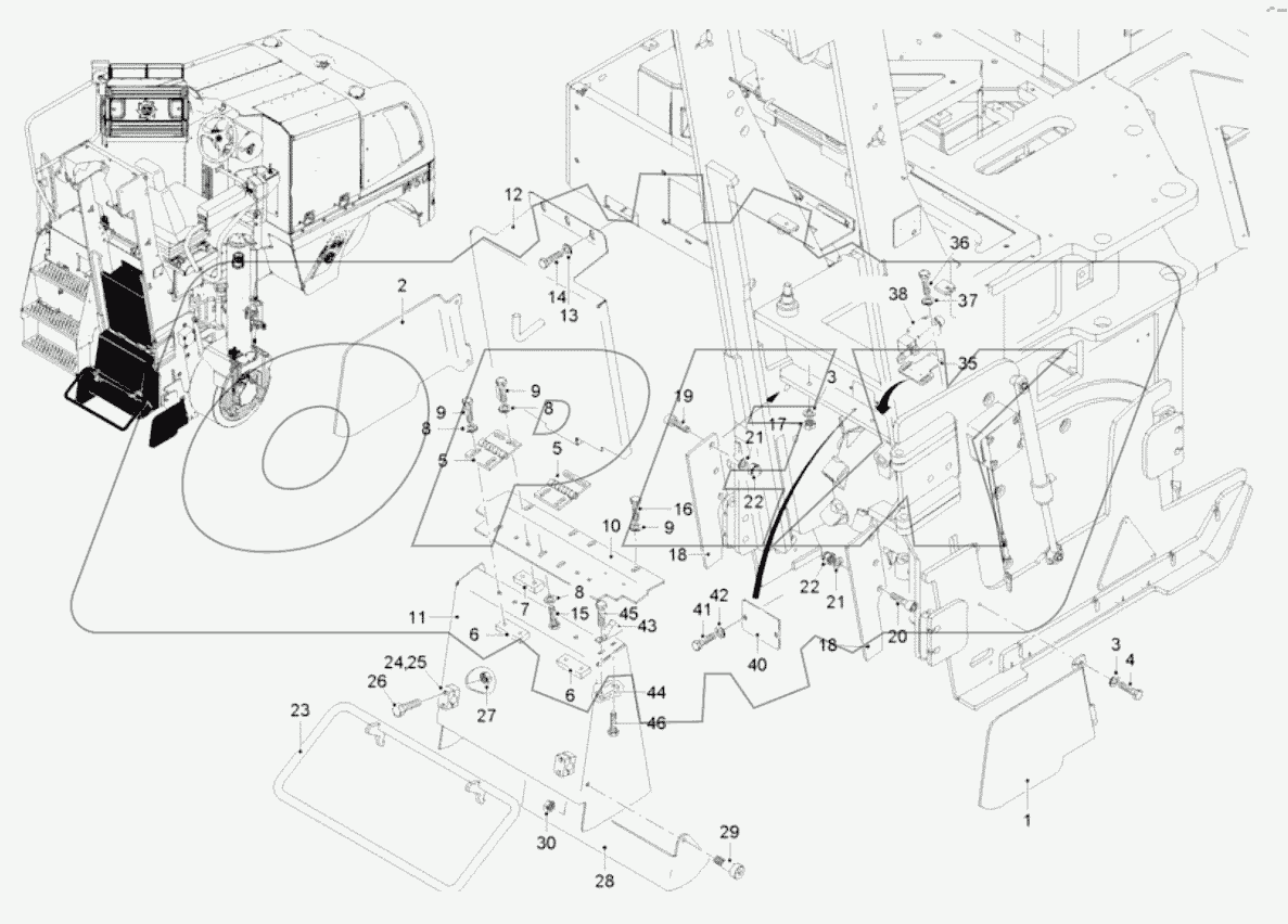  ANCILL.PARTS-MACHINE W/O DISCHARGE CONV.