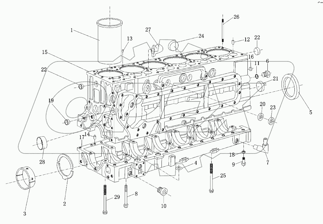  Корпус дизеля в сборе I