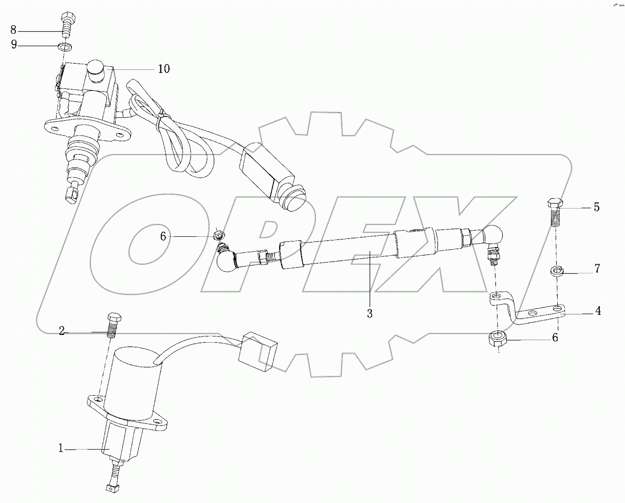  Устройство останова дизеля в сборе