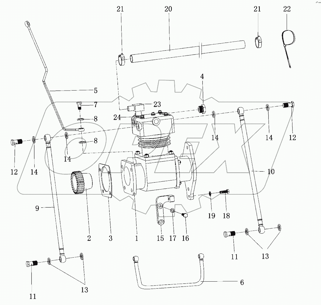  Воздушный компрессор в сборе