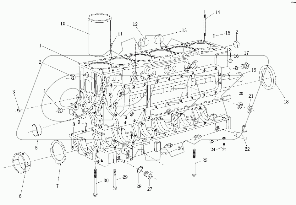  Корпус дизеля в сборе VI