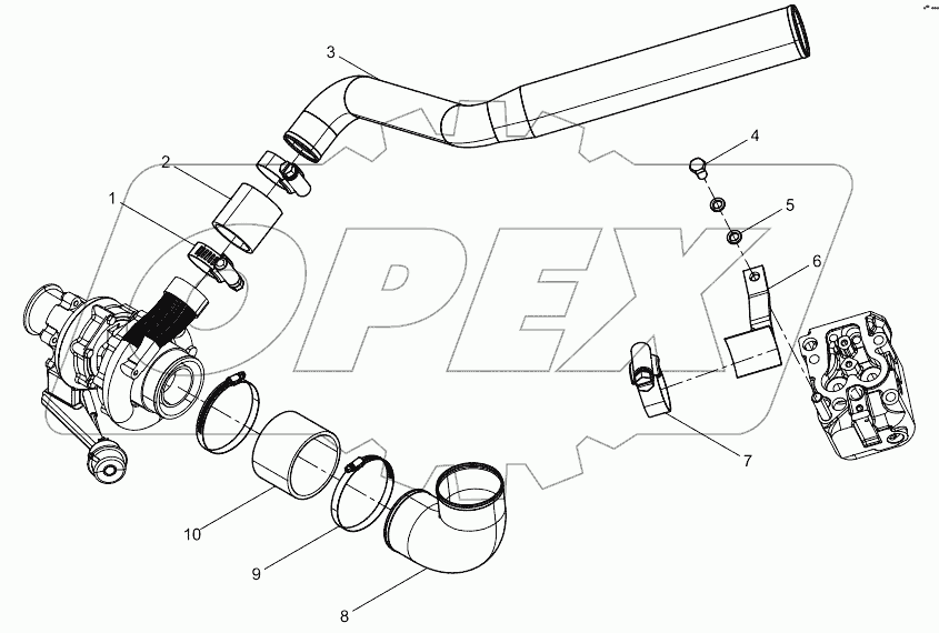  Turbocharged air pipe assembly