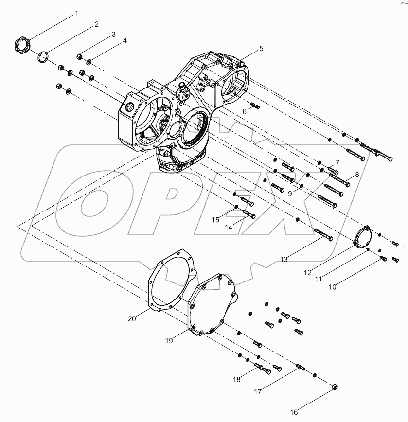  Front wall cover assembly (gear end)