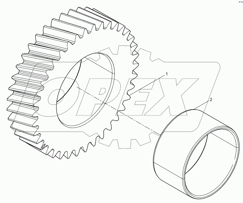  Middle gear assembly