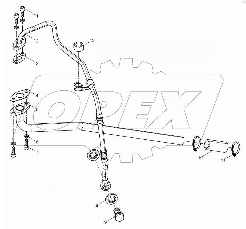  Supercharger lubricating oil pipe assembly