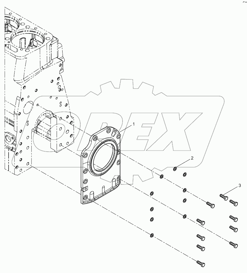  Rear oil seal cover assembly of flywheel end