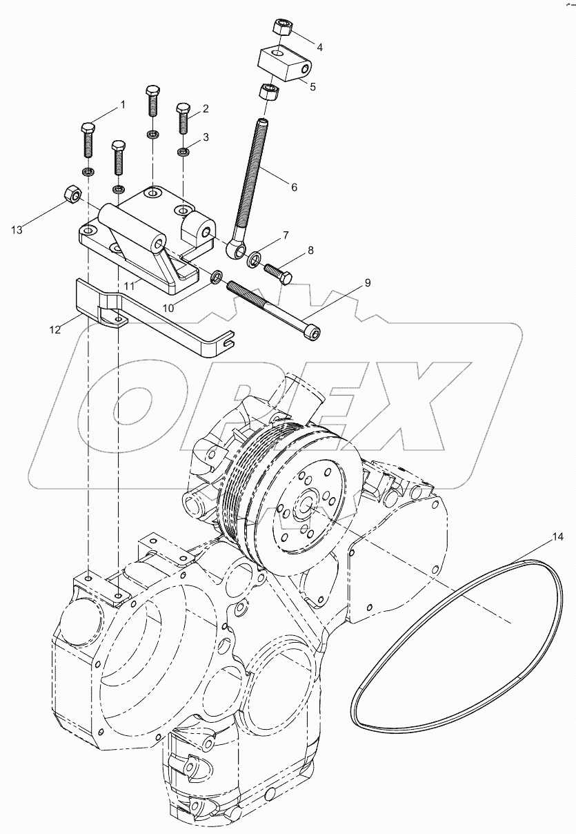 Air conditioner compressor bracket assembly