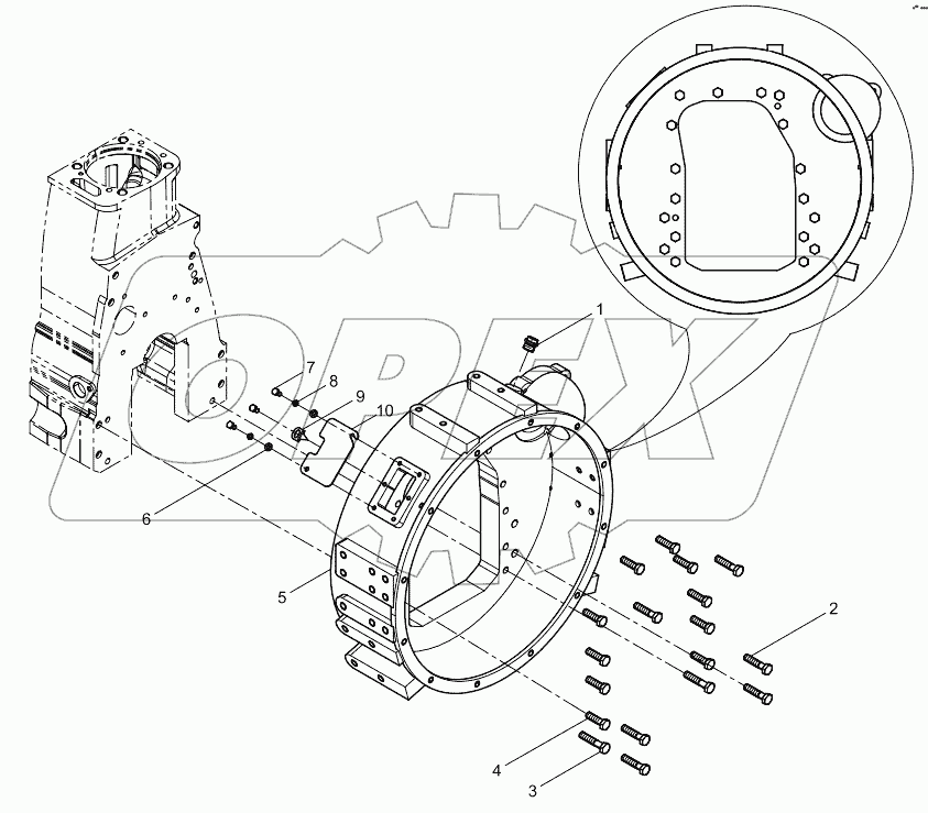  Flywheel housing group
