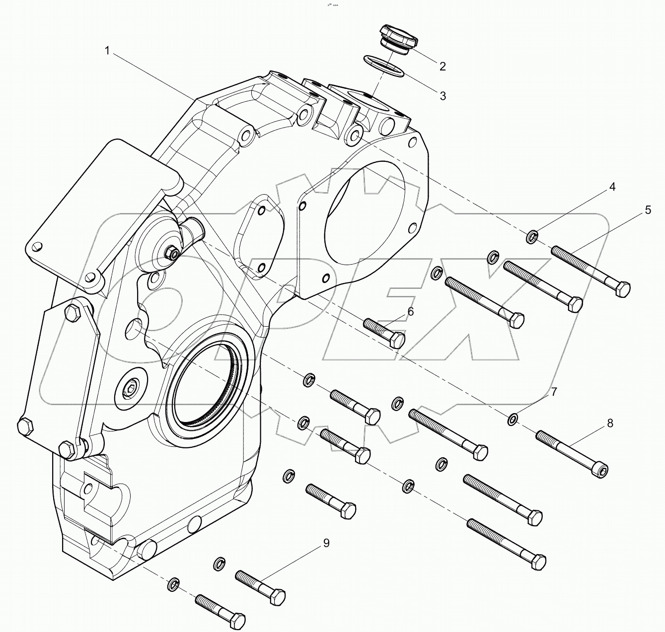  Front wall cover assembly (gear end)
