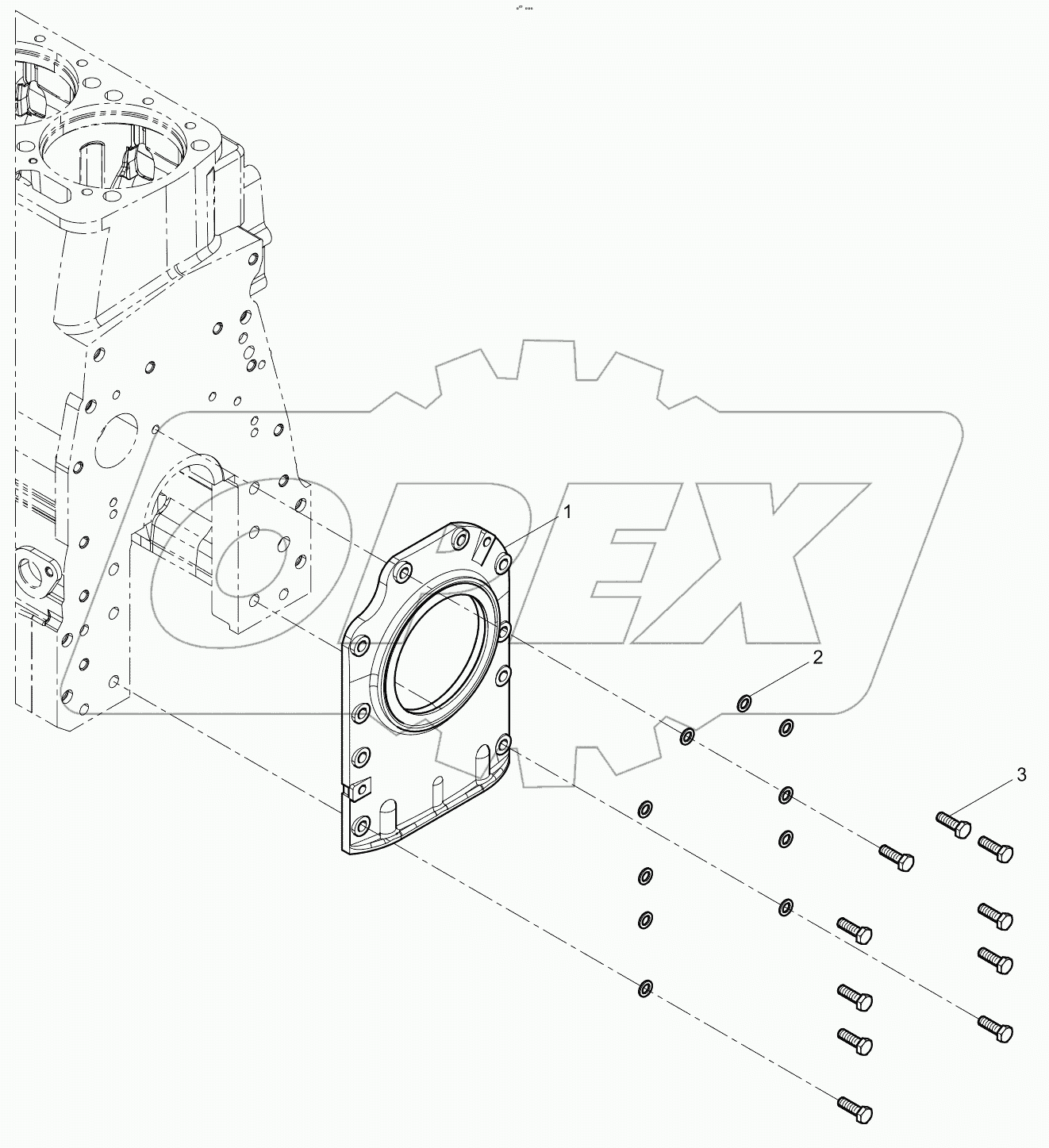  Flywheel end rear oil capping assembly