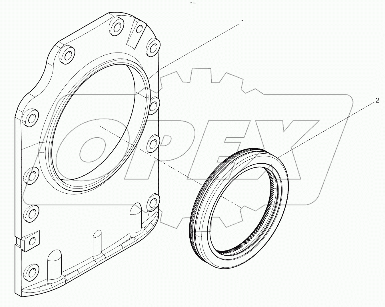 Flywheel end rear oil seal assembly