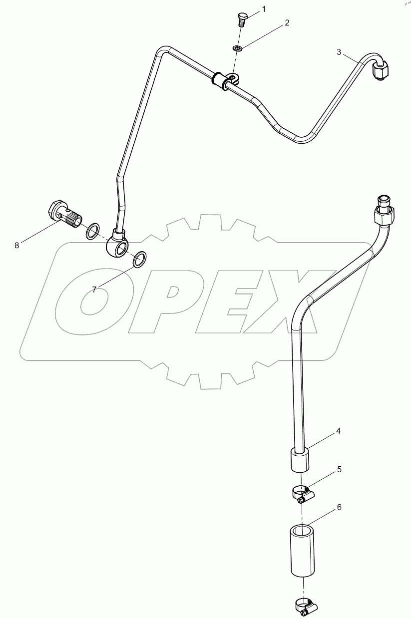  Turbocharger oil-outlet pipe set