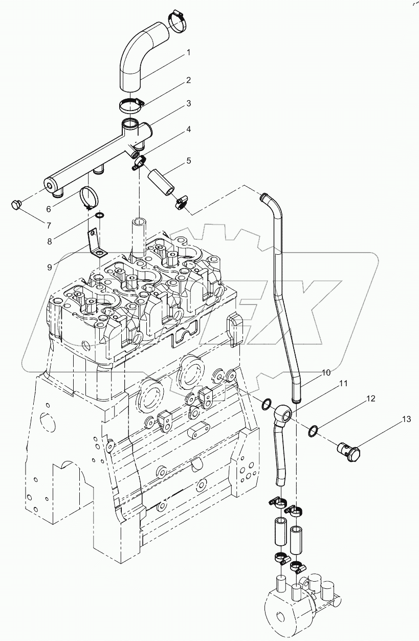  Cooling water pipe assembly