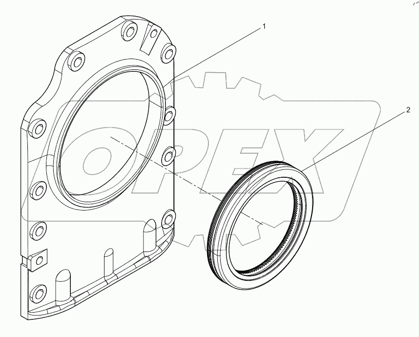  Flywheel end rear oil seal cover assembly