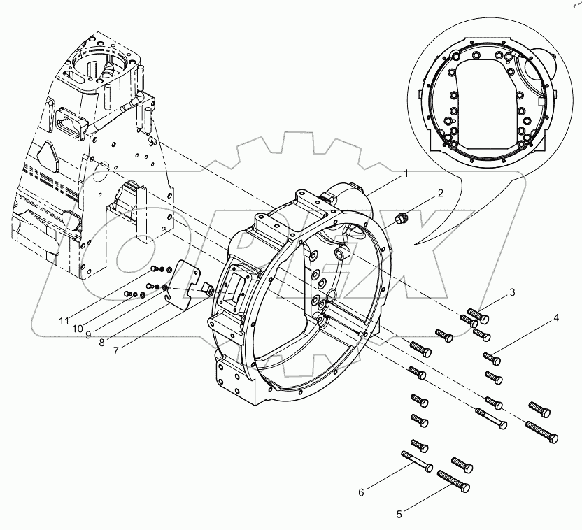  Flywheel housing group (-11/-12)