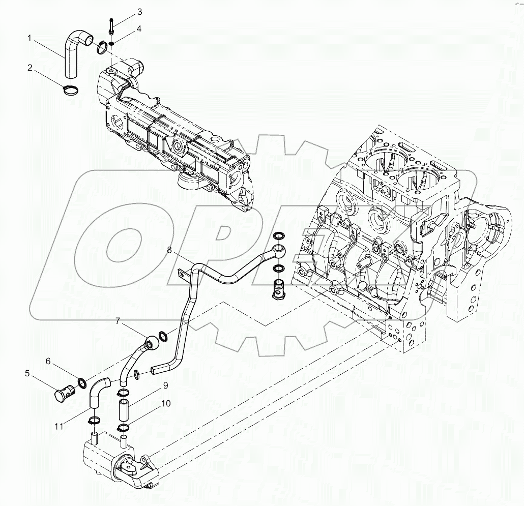  Oil Cooler Coolant Pipe Group