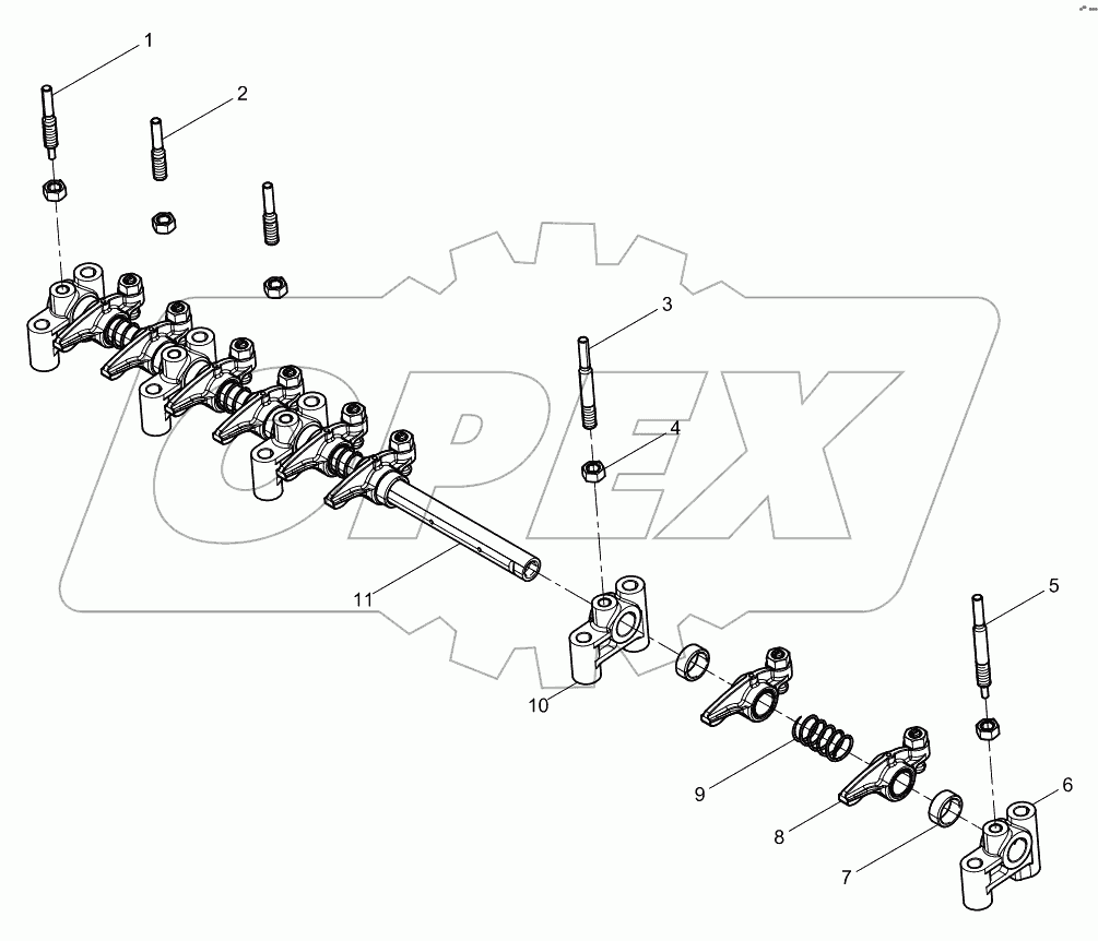  Integrated Rocker Arm Shaft Assembly