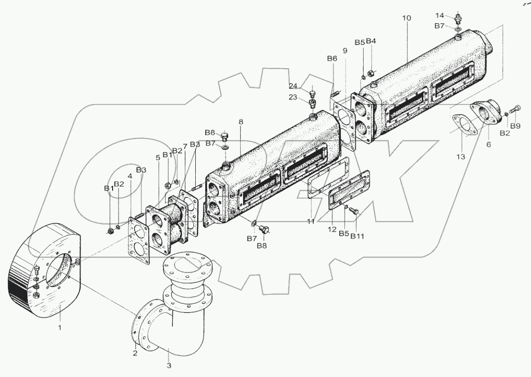  Water Jacket Exhaust Manifold Assembly