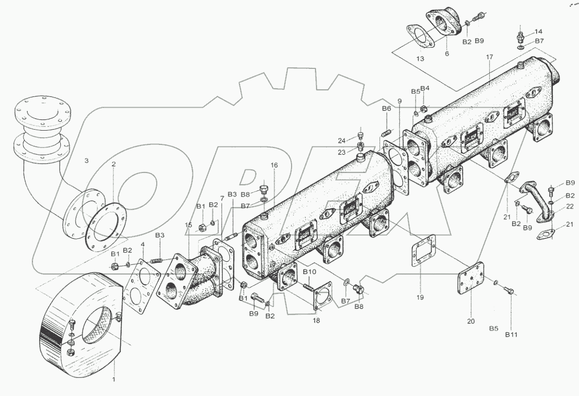  Water Jacket Exhaust Manifold Assembly