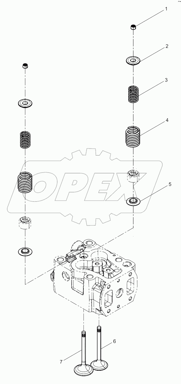 Intake and exhaust valve set