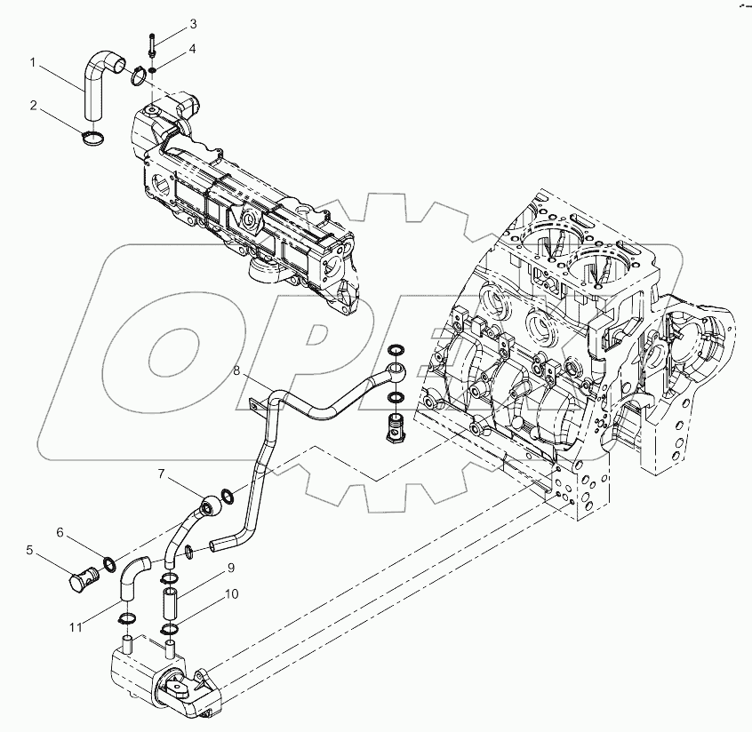 Oil Cooler Coolant Pipe Group