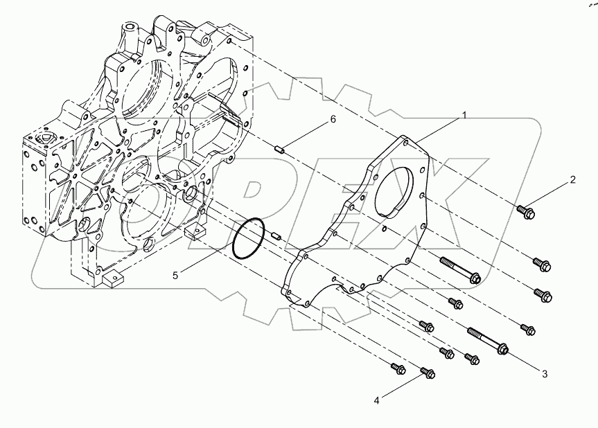  Camshaft gear cover combination