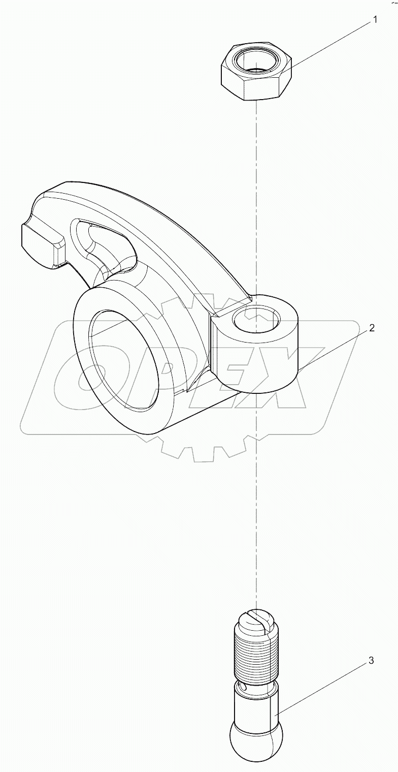  Exhaust valve rocker assembly