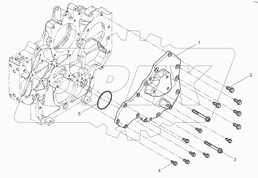 Camshaft gear cover combination