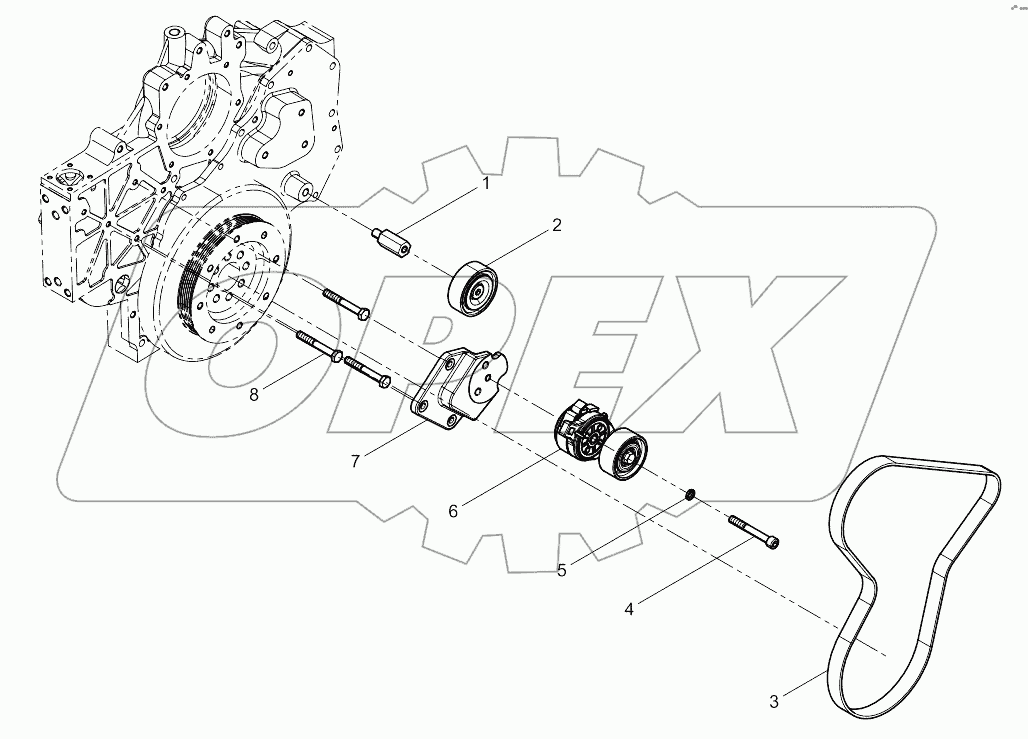  Tensioner and belt combination