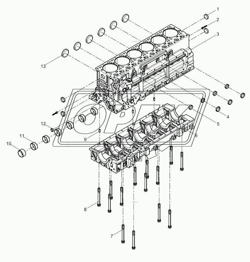 Pre-assembled cylinder block