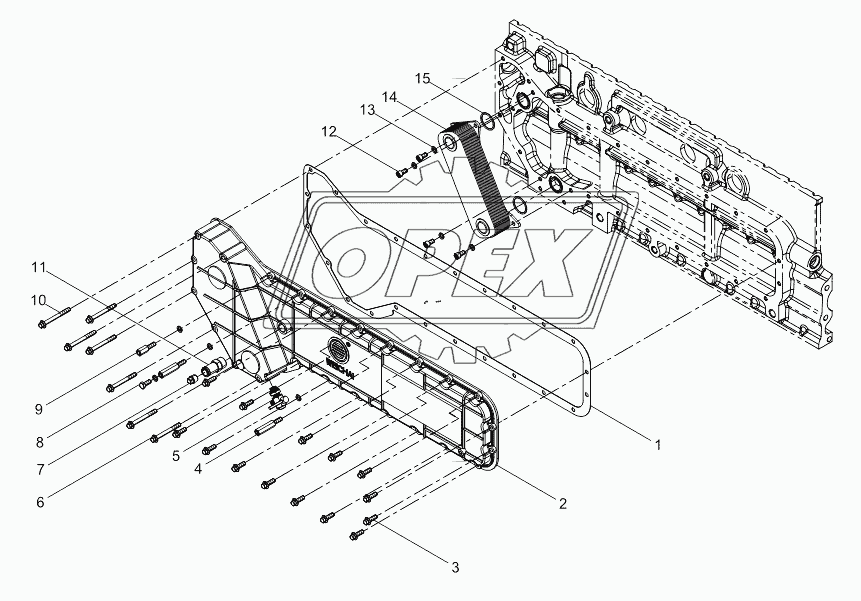 Oil cooler cover combination group