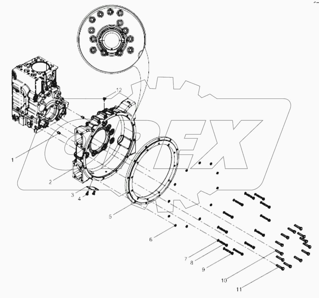  Flywheel housing group