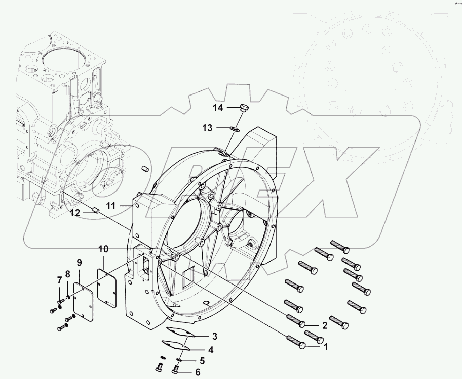  Flywheel housing group