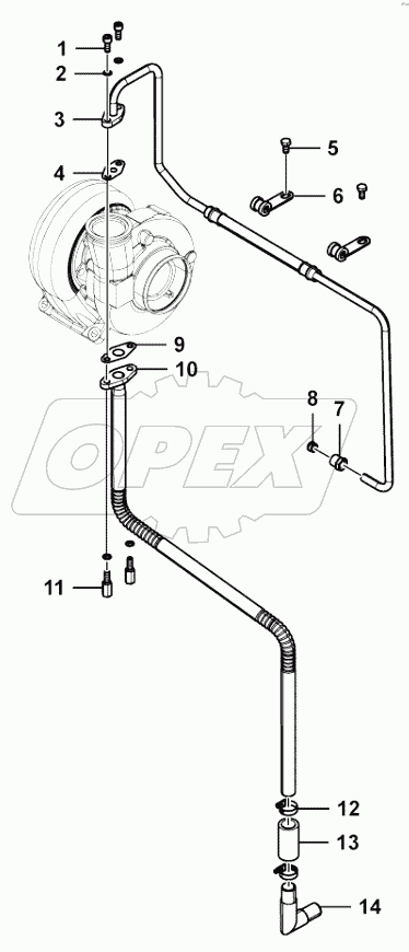  Turbocharger oil pipe group