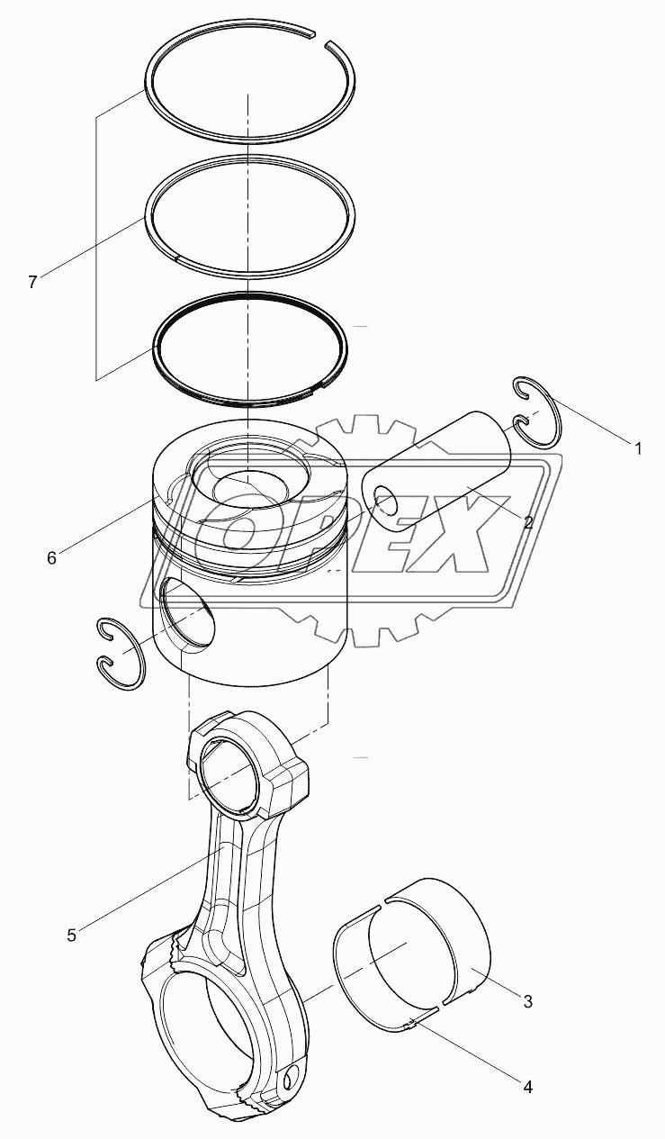 Connecting rod and piston