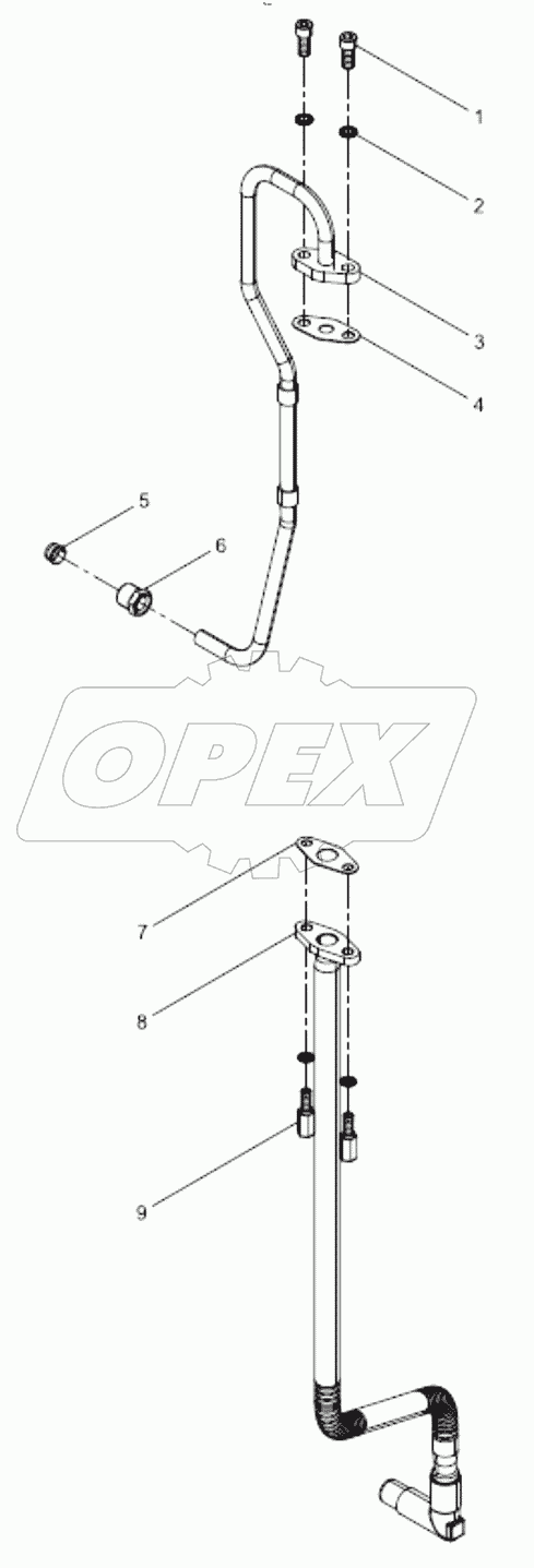  Turbocharger oil pipe group